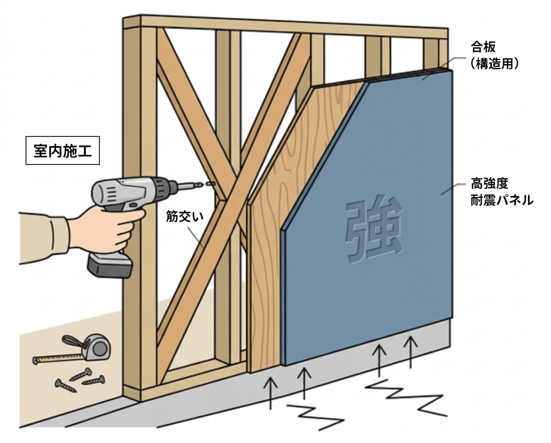 壁の補強イメージ